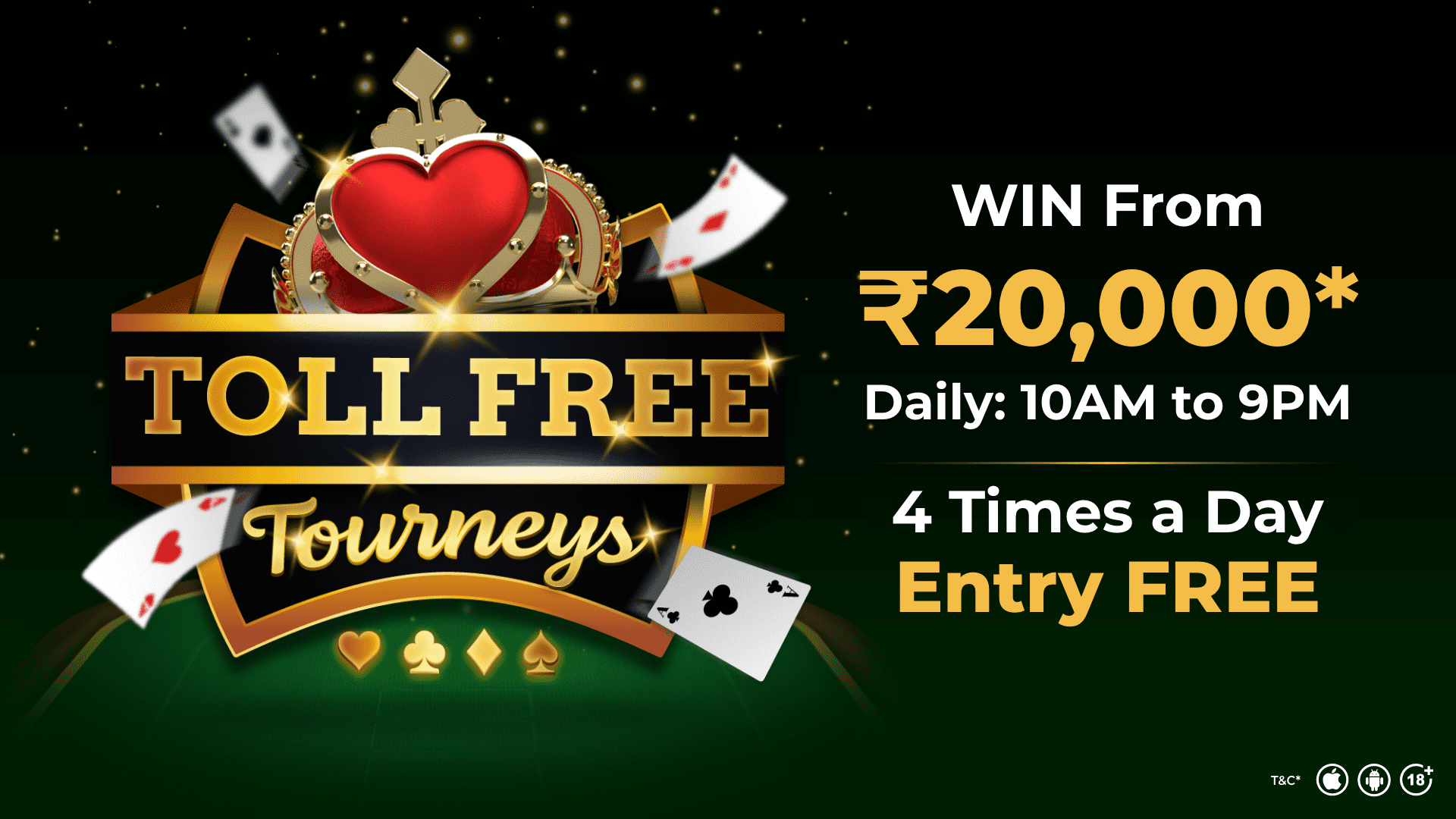 Toll Free Tourneys at Sleek Rummy